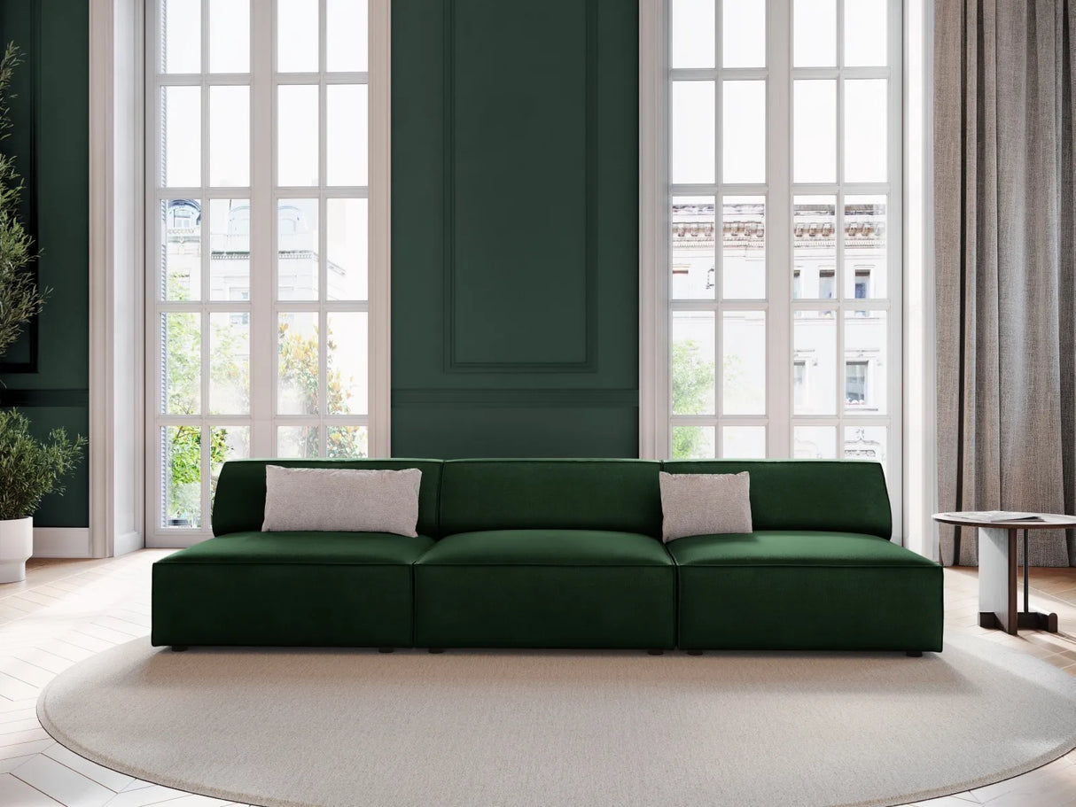 Jodie 3-Sitzer Sofa ohne Armlehnen 240x102 cm aus Samt (Blu78) in Flaschengrün – Bild 7