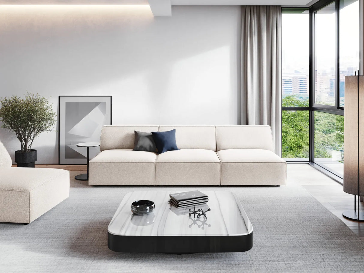 Jodie 3-Sitzer Sofa ohne Armlehnen 240x102 cm aus Strukturierter Stoff (Meg351) in Leichtes Beige – Bild 1