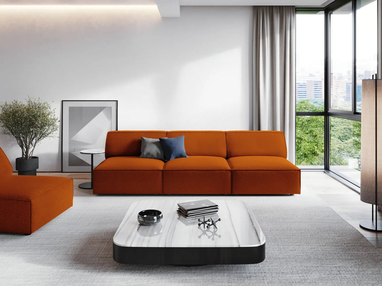 Jodie 3-Sitzer Sofa ohne Armlehnen 240x102 cm aus Strukturierter Stoff (Meg357) in Terrakotta – Bild 1