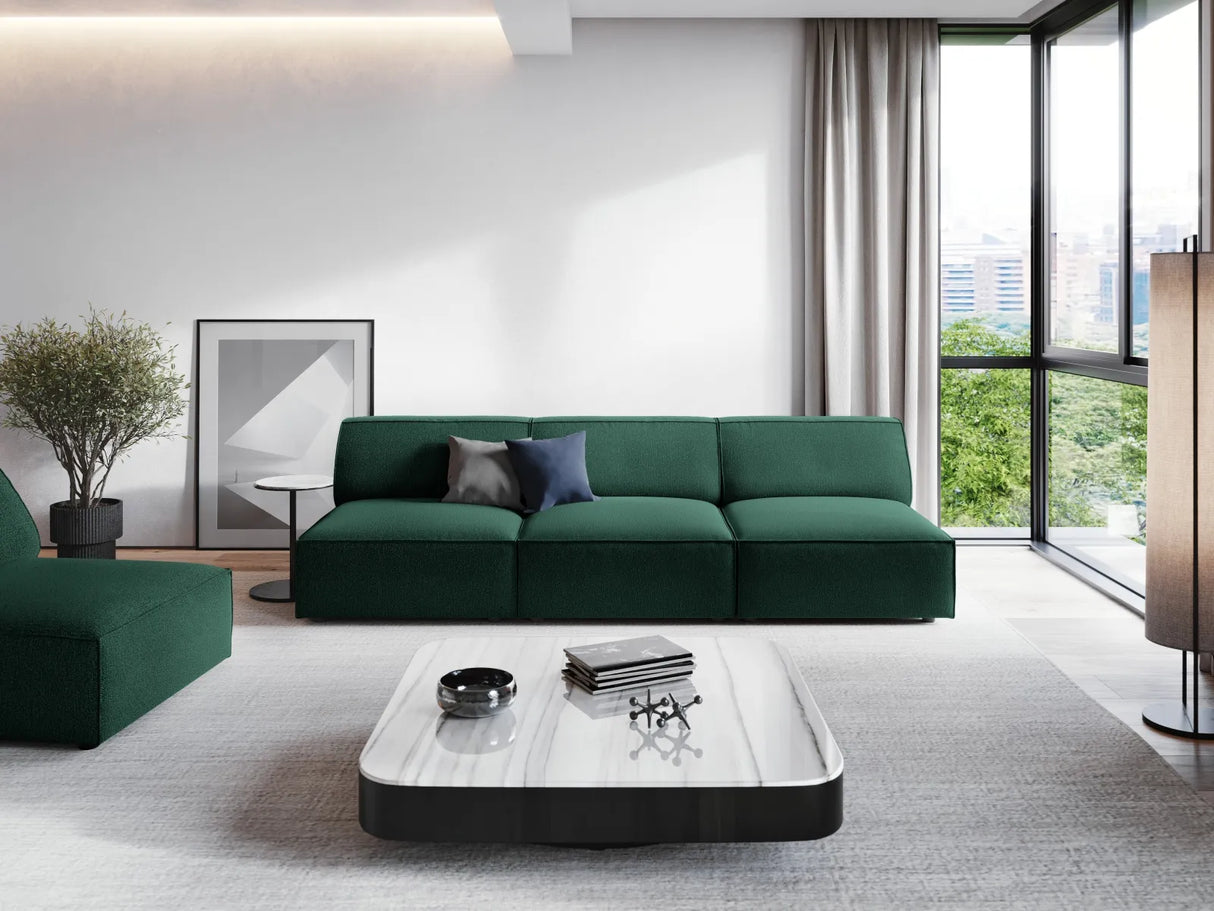 Jodie 3-Sitzer Sofa ohne Armlehnen 240x102 cm aus Strukturierter Stoff (Meg359) in Grün – Bild 1