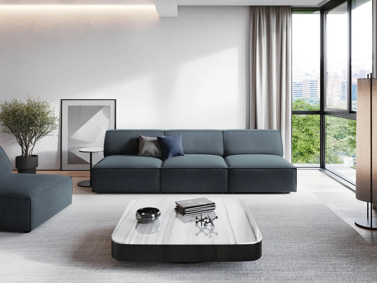 Jodie 3-Sitzer Sofa ohne Armlehnen 240x102 cm aus Strukturierter Stoff (Meg361) in Blau – Bild 7