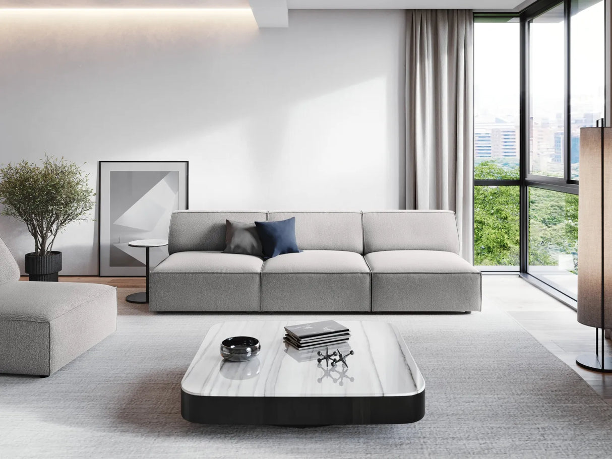 Jodie 3-Sitzer Sofa ohne Armlehnen 240x102 cm aus Strukturierter Stoff (Meg363) in Hellgrau – Bild 7