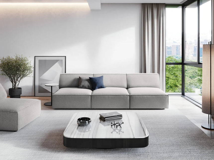 Jodie 3-Sitzer Sofa ohne Armlehnen 240x102 cm aus Strukturierter Stoff (Meg363) in Hellgrau – Bild 7
