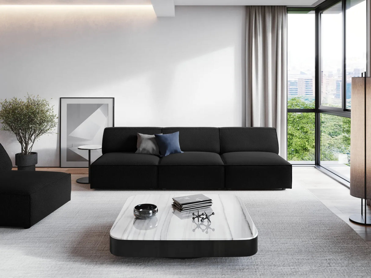 Jodie 3-Sitzer Sofa ohne Armlehnen 240x102 cm aus Strukturierter Stoff (Meg368) in Schwarz – Bild 7