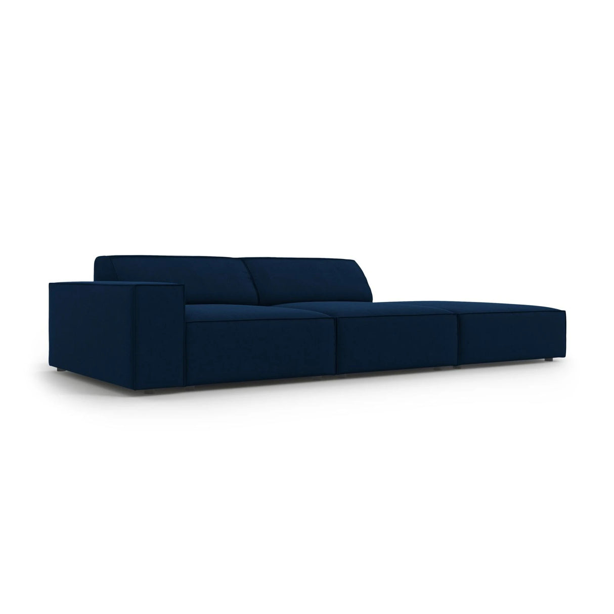 Jodie 3-Sitzer Sofa, Rechte Seite offen, eckig, aus Samt (Blu86) in Königsblau, 262x102 cm – Bild 5