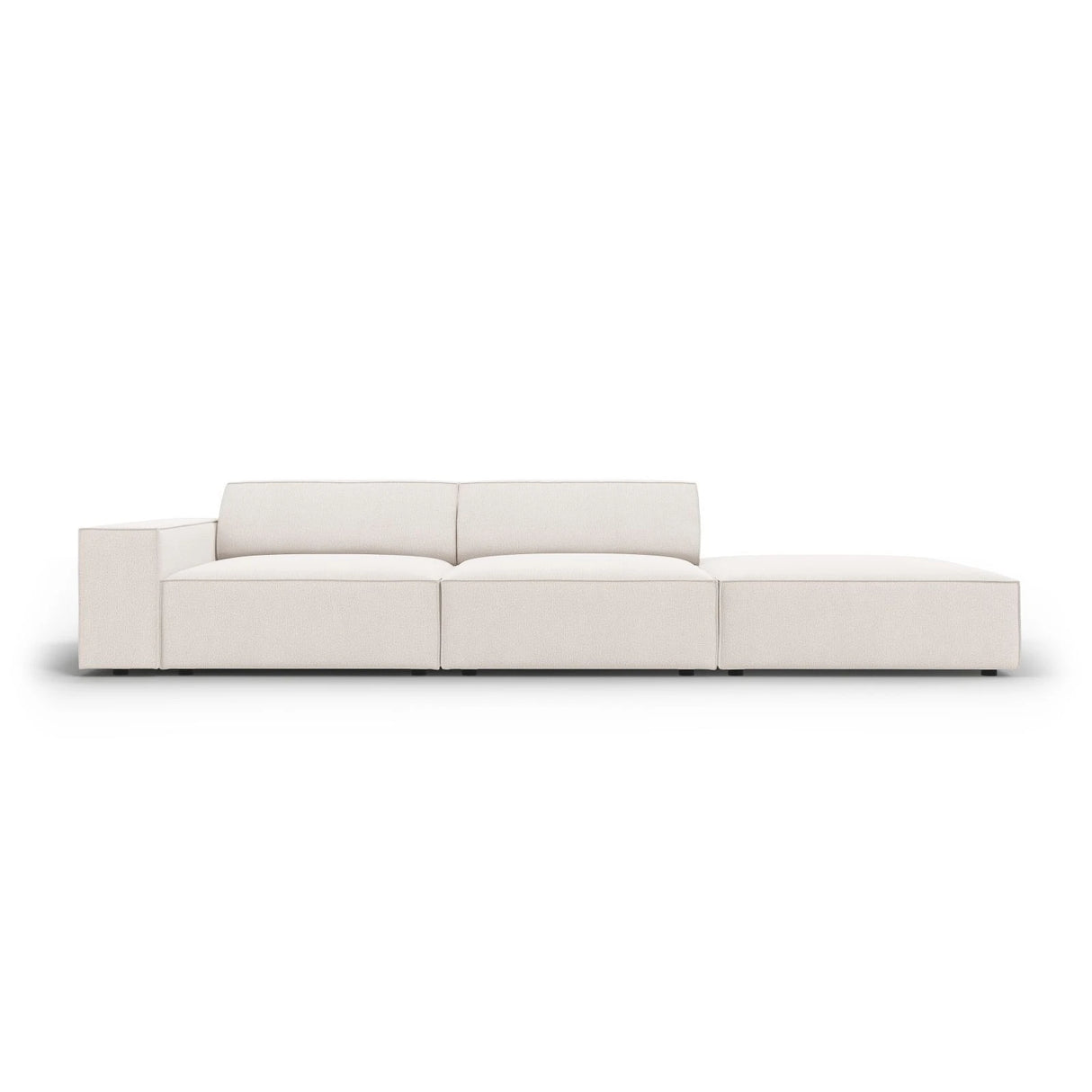 Jodie 3-Sitzer Sofa, Rechte Seite offen, eckig, aus Strukturierter Stoff (Meg351) in Leichtes Beige, 262x102 cm – Bild 1