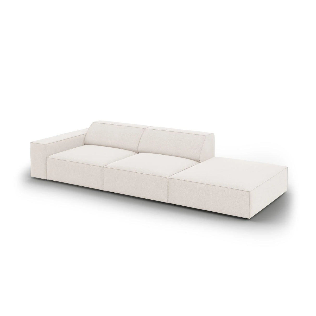 Jodie 3-Sitzer Sofa, Rechte Seite offen, eckig, aus Strukturierter Stoff (Meg351) in Leichtes Beige, 262x102 cm – Bild 4