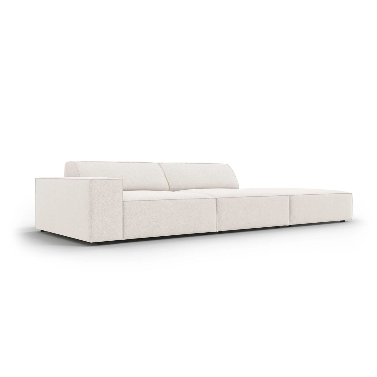 Jodie 3-Sitzer Sofa, Rechte Seite offen, eckig, aus Strukturierter Stoff (Meg351) in Leichtes Beige, 262x102 cm – Bild 5