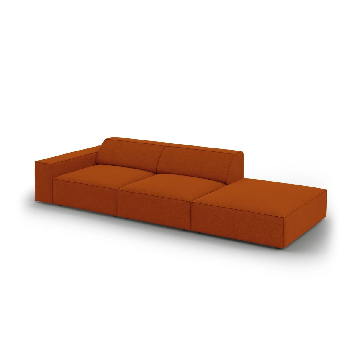 Jodie 3-Sitzer Sofa, Rechte Seite offen, eckig, aus Strukturierter Stoff (Meg357) in Terrakotta, 262x102 cm – Bild 4