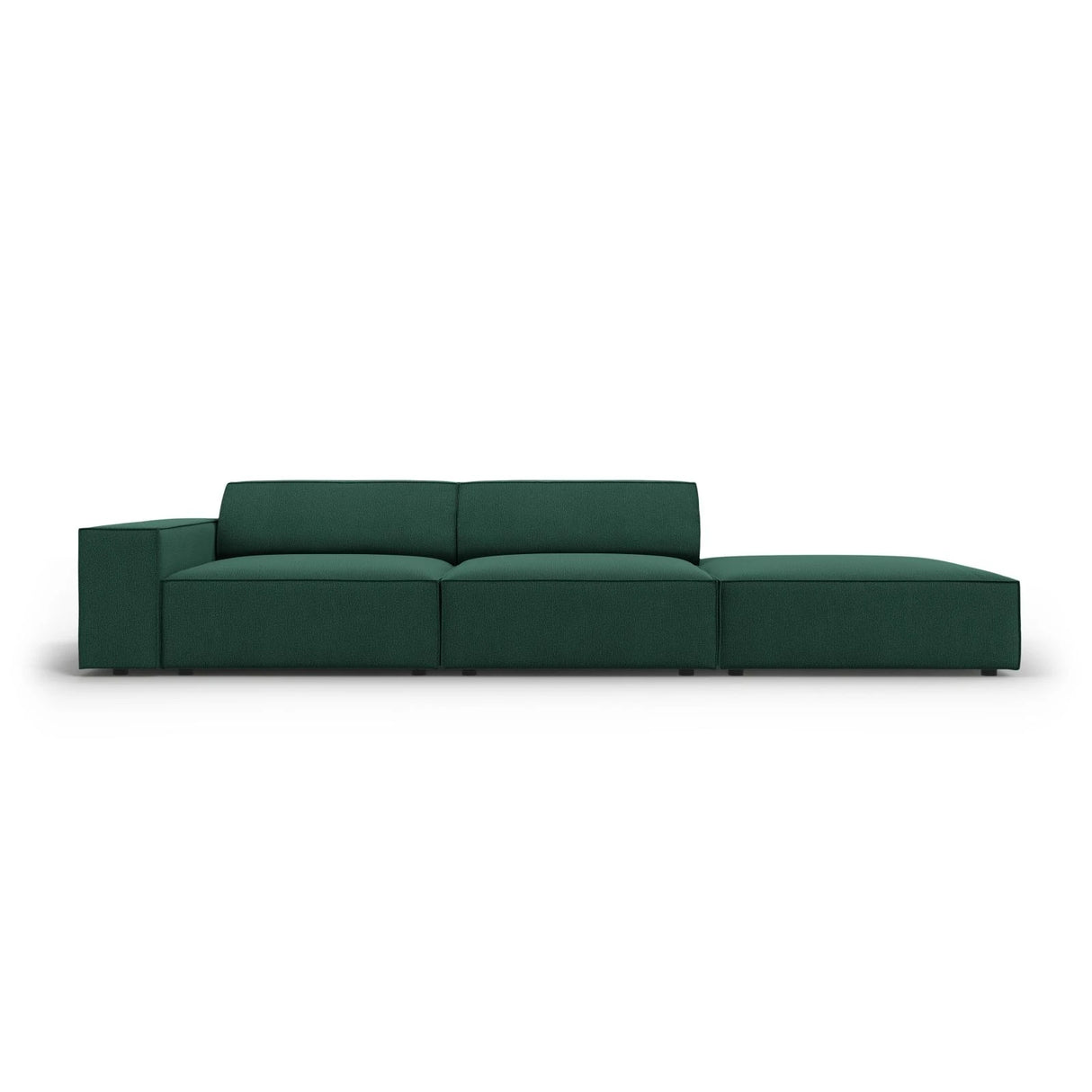 Jodie 3-Sitzer Sofa, Rechte Seite offen, eckig, aus Strukturierter Stoff (Meg359) in Grün, 262x102 cm – Bild 1