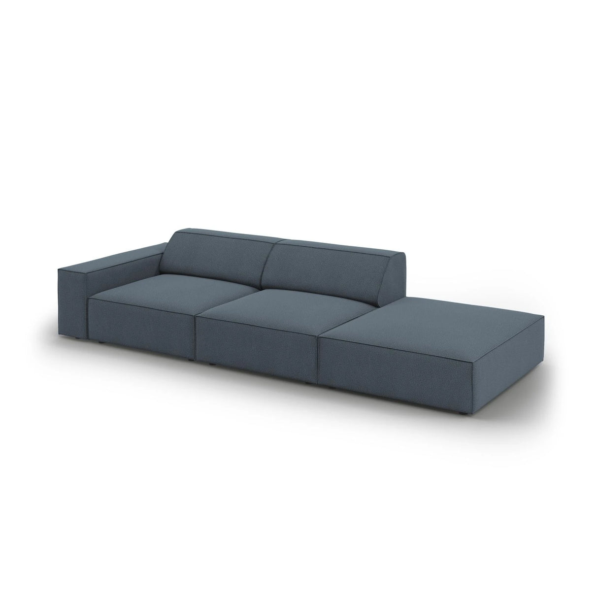 Jodie 3-Sitzer Sofa, Rechte Seite offen, eckig, aus Strukturierter Stoff (Meg361) in Blau, 262x102 cm – Bild 4