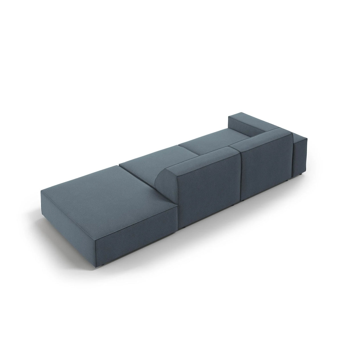 Jodie 3-Sitzer Sofa, Rechte Seite offen, eckig, aus Strukturierter Stoff (Meg361) in Blau, 262x102 cm – Bild 6