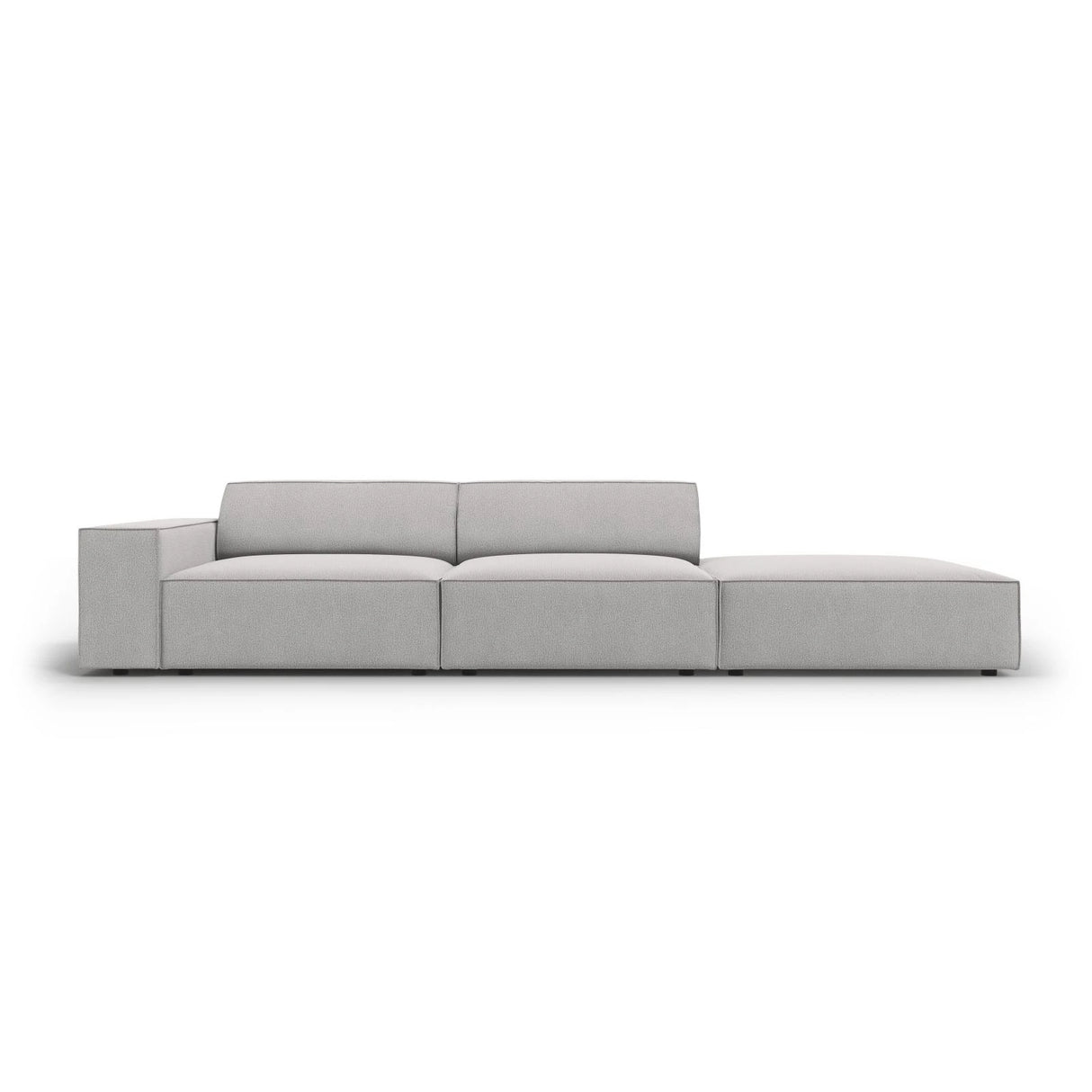 Jodie 3-Sitzer Sofa, Rechte Seite offen, eckig, aus Strukturierter Stoff (Meg363) in Hellgrau, 262x102 cm – Bild 1