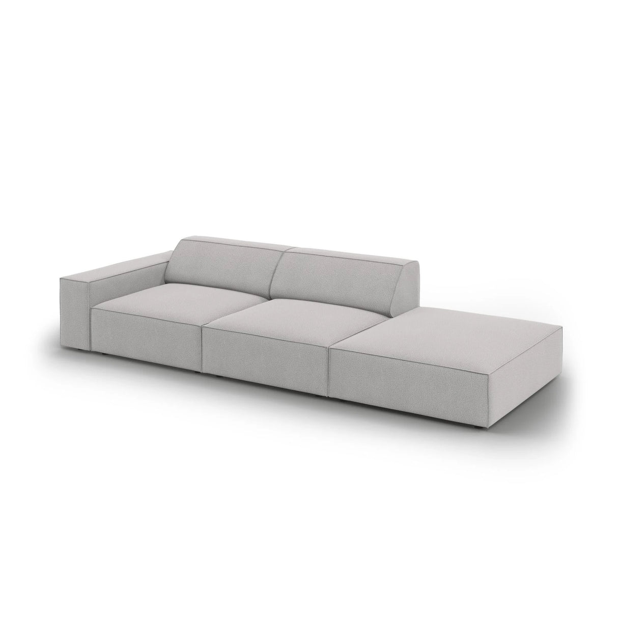 Jodie 3-Sitzer Sofa, Rechte Seite offen, eckig, aus Strukturierter Stoff (Meg363) in Hellgrau, 262x102 cm – Bild 4
