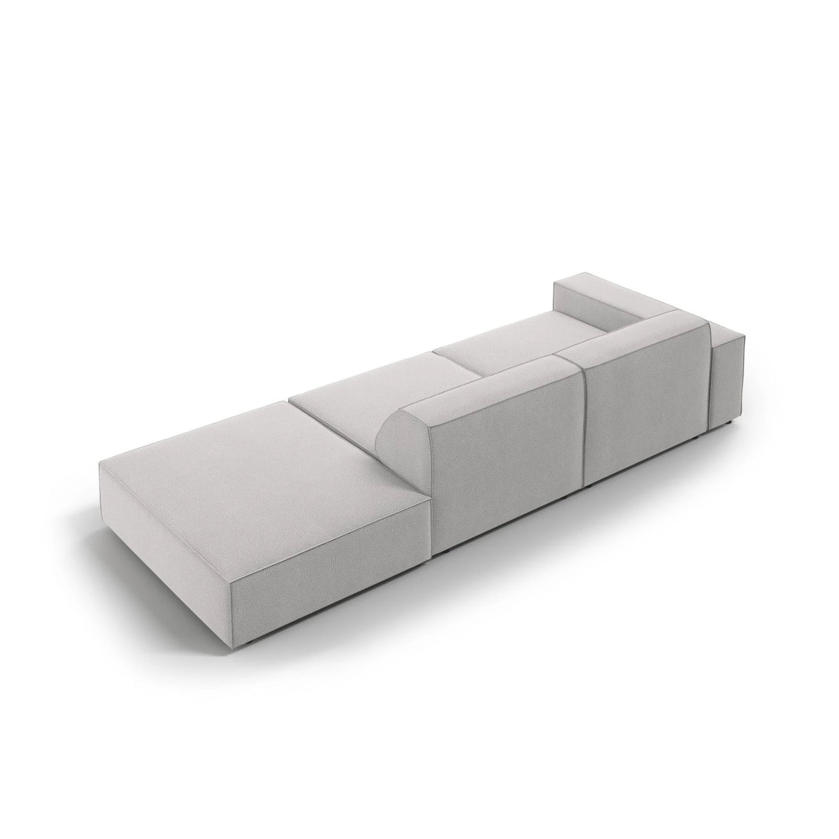 Jodie 3-Sitzer Sofa, Rechte Seite offen, eckig, aus Strukturierter Stoff (Meg363) in Hellgrau, 262x102 cm – Bild 6
