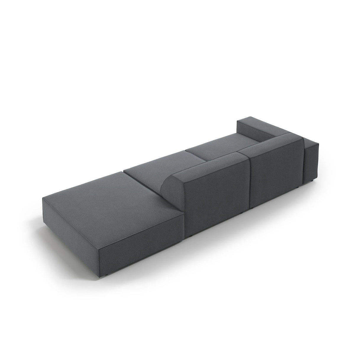 Jodie 3-Sitzer Sofa, Rechte Seite offen, eckig, aus Strukturierter Stoff (Meg367) in Dunkelgrau, 262x102 cm – Bild 6