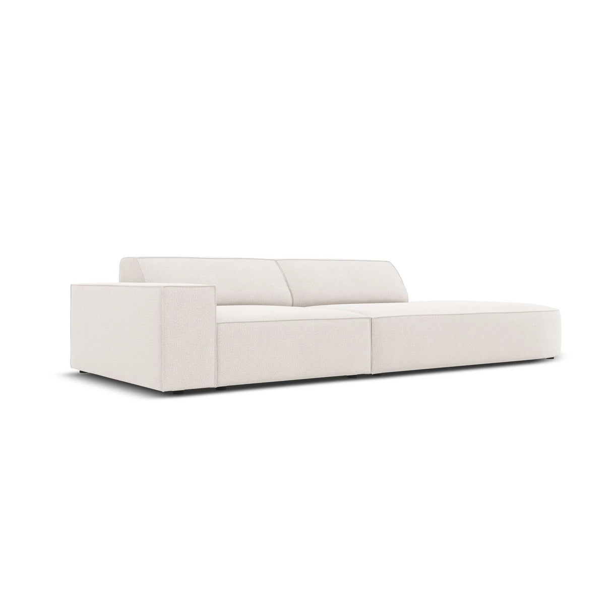 Jodie 3-Sitzer Sofa, Rechte Seite offen, rund, aus Strukturierter Stoff (Meg351) in Leichtes Beige, 262x102 cm – Bild 3