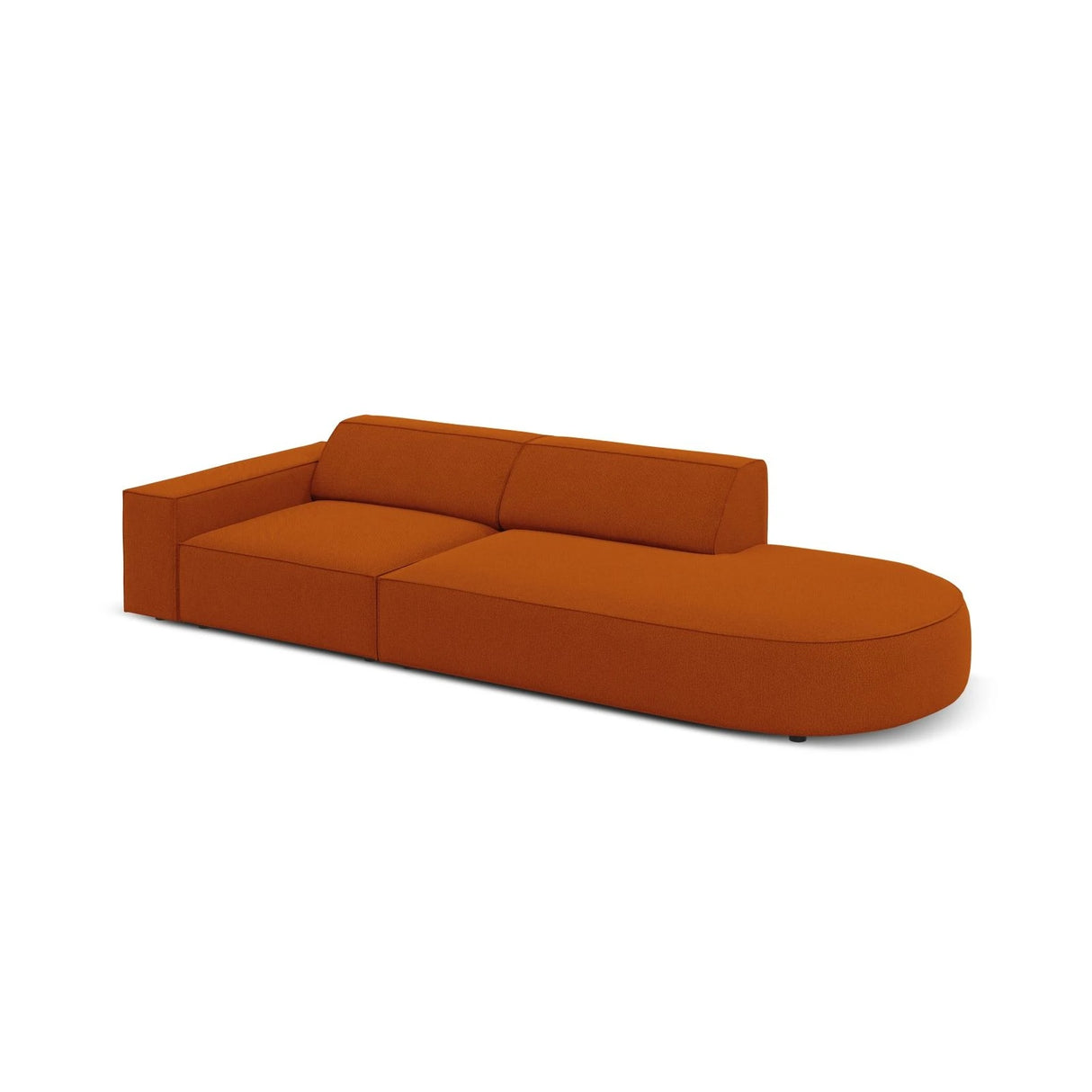 Jodie 3-Sitzer Sofa, Rechte Seite offen, rund, aus Strukturierter Stoff (Meg357) in Terrakotta, 262x102 cm – Bild 4