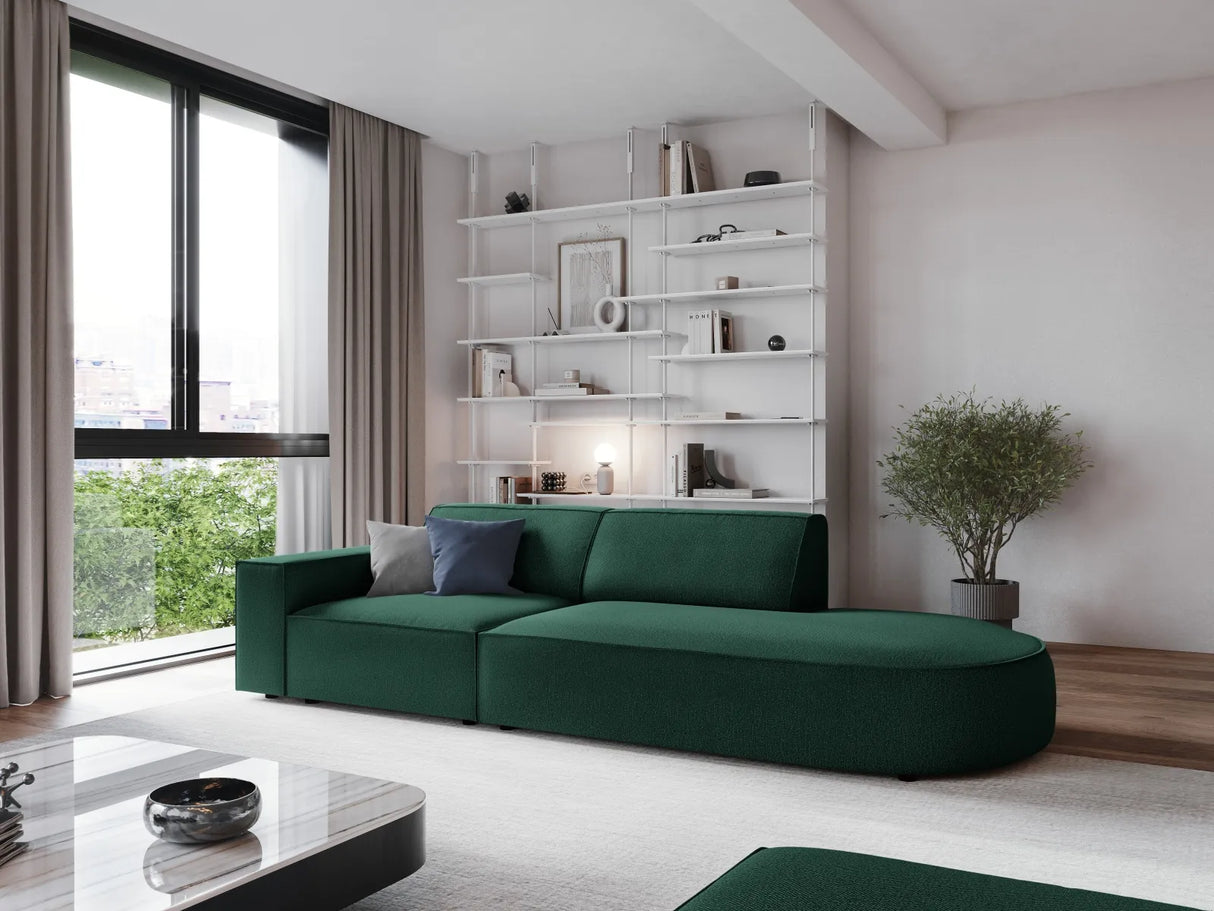 Jodie 3-Sitzer Sofa, Rechte Seite offen, rund, aus Strukturierter Stoff (Meg359) in Grün, 262x102 cm – Bild 2