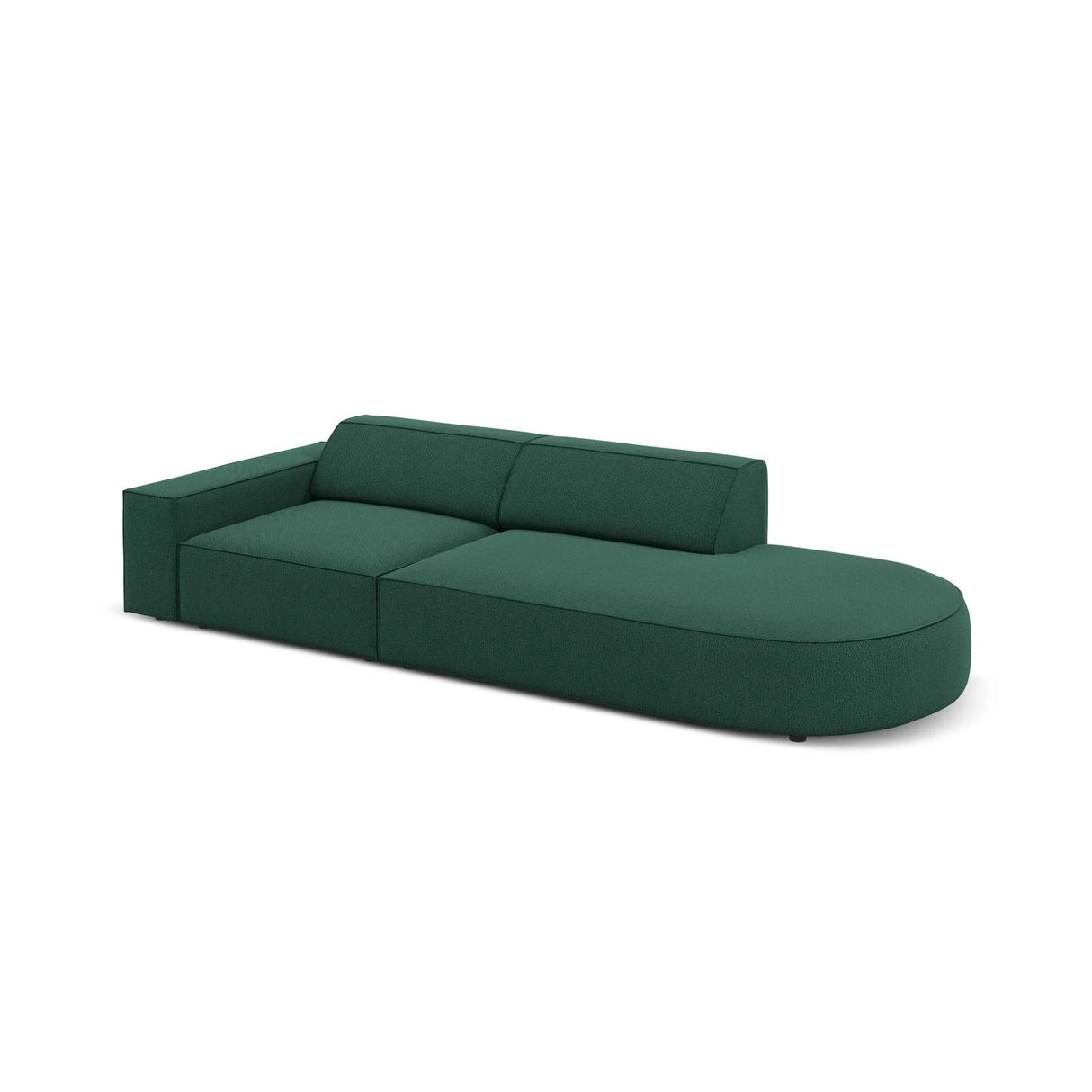 Jodie 3-Sitzer Sofa, Rechte Seite offen, rund, aus Strukturierter Stoff (Meg359) in Grün, 262x102 cm – Bild 4
