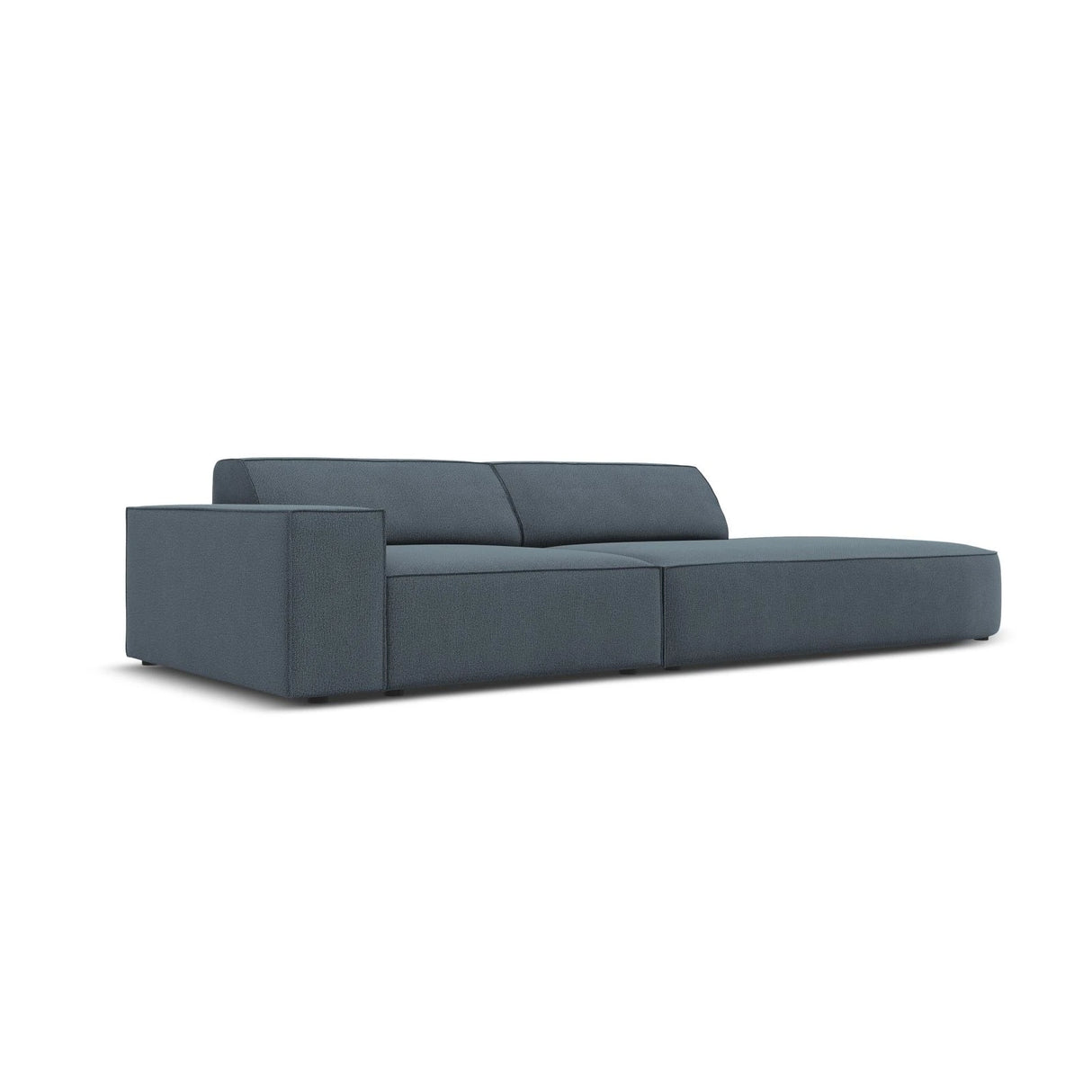 Jodie 3-Sitzer Sofa, Rechte Seite offen, rund, aus Strukturierter Stoff (Meg361) in Blau, 262x102 cm – Bild 3
