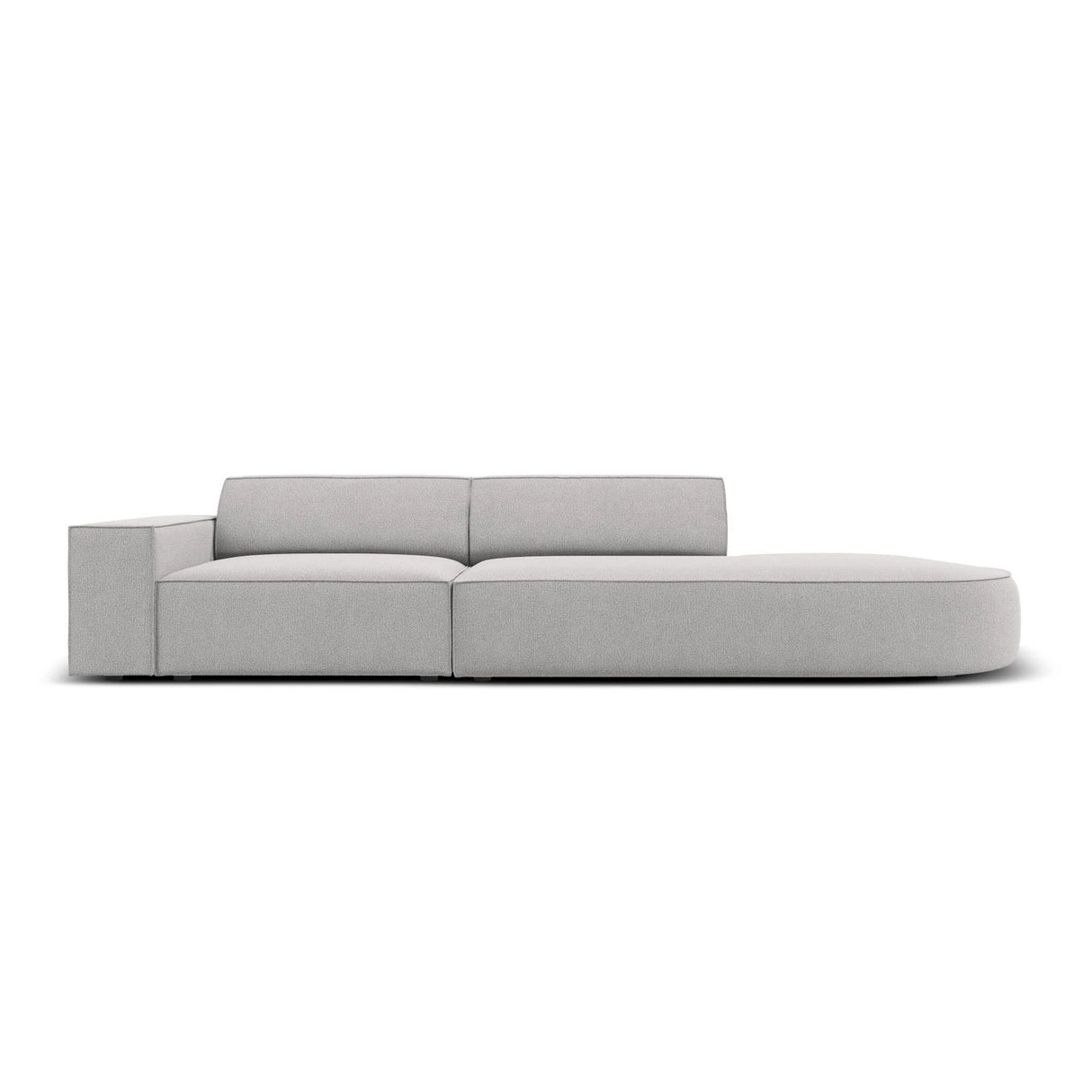 Jodie 3-Sitzer Sofa, Rechte Seite offen, rund, aus Strukturierter Stoff (Meg363) in Hellgrau, 262x102 cm – Bild 1
