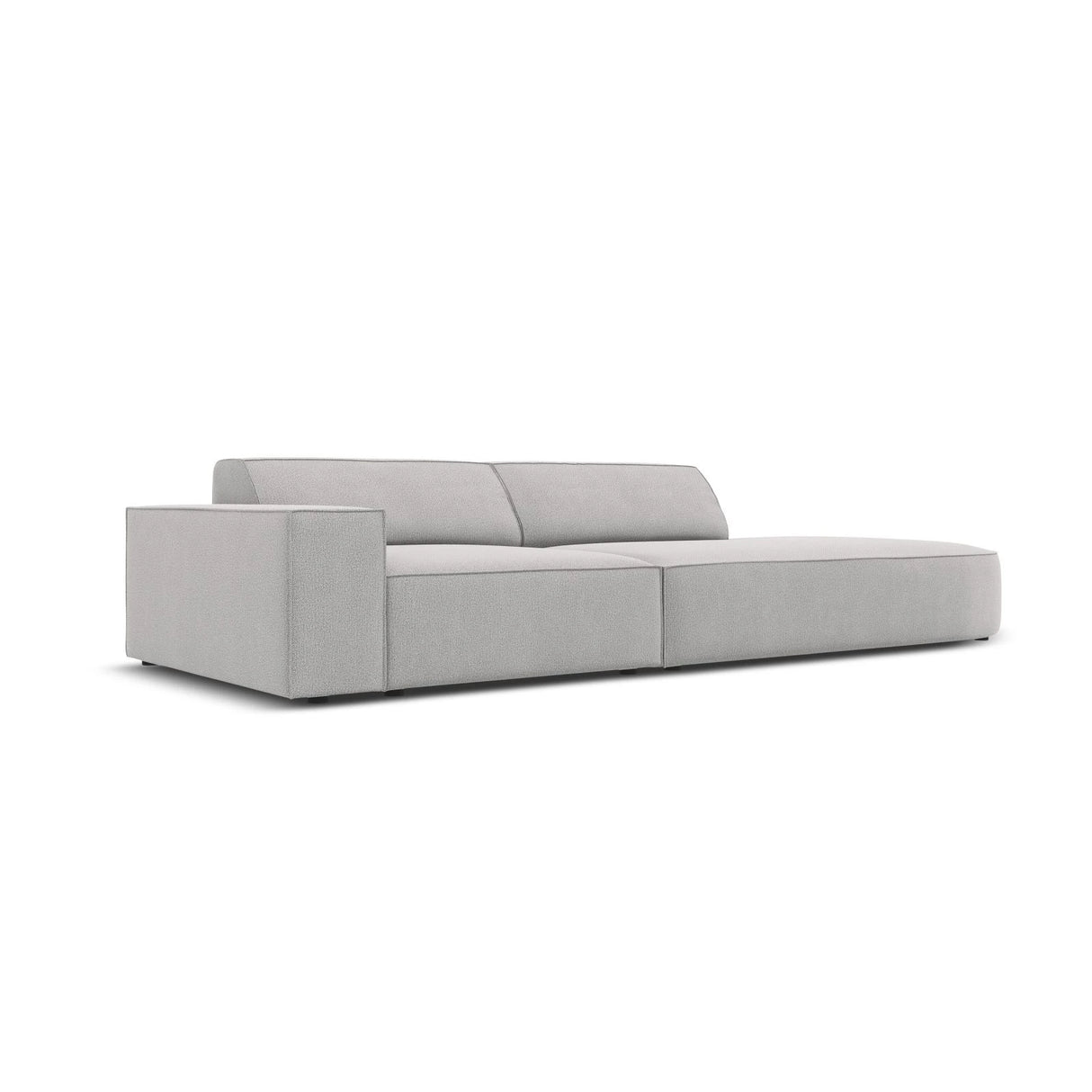 Jodie 3-Sitzer Sofa, Rechte Seite offen, rund, aus Strukturierter Stoff (Meg363) in Hellgrau, 262x102 cm – Bild 3