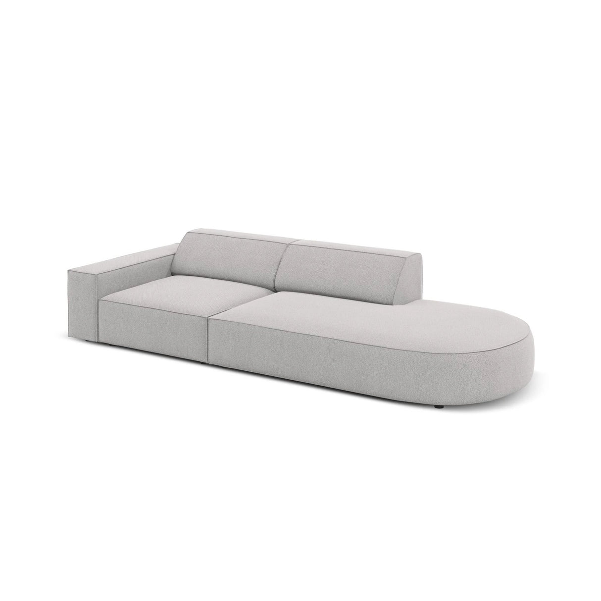 Jodie 3-Sitzer Sofa, Rechte Seite offen, rund, aus Strukturierter Stoff (Meg363) in Hellgrau, 262x102 cm – Bild 4