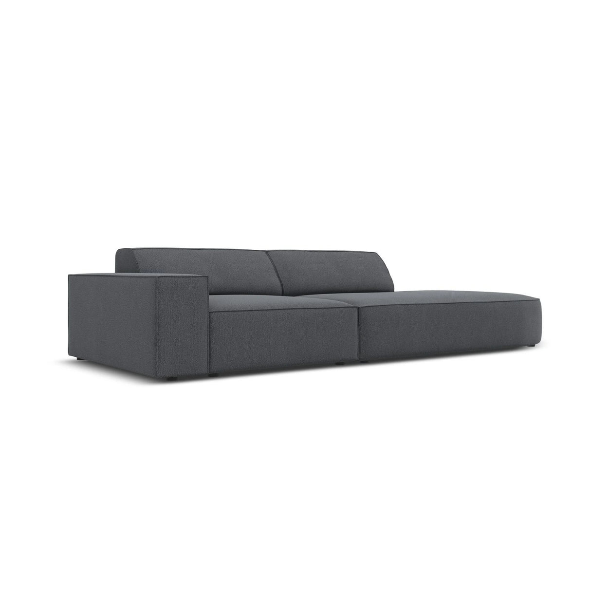 Jodie 3-Sitzer Sofa, Rechte Seite offen, rund, aus Strukturierter Stoff (Meg367) in Dunkelgrau, 262x102 cm – Bild 3