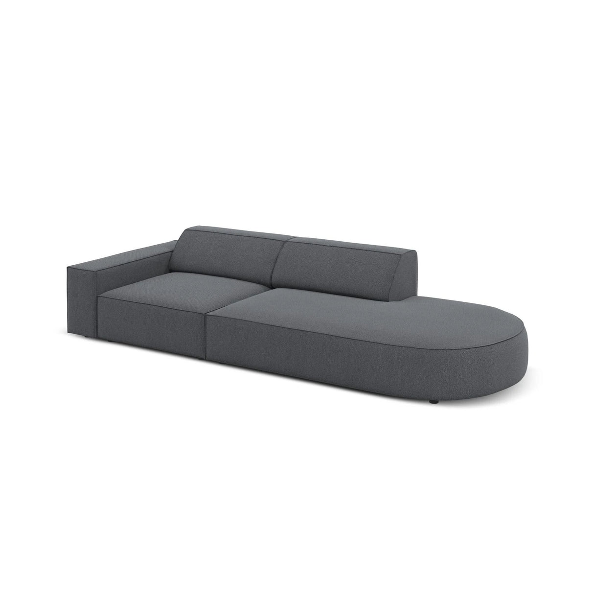 Jodie 3-Sitzer Sofa, Rechte Seite offen, rund, aus Strukturierter Stoff (Meg367) in Dunkelgrau, 262x102 cm – Bild 4