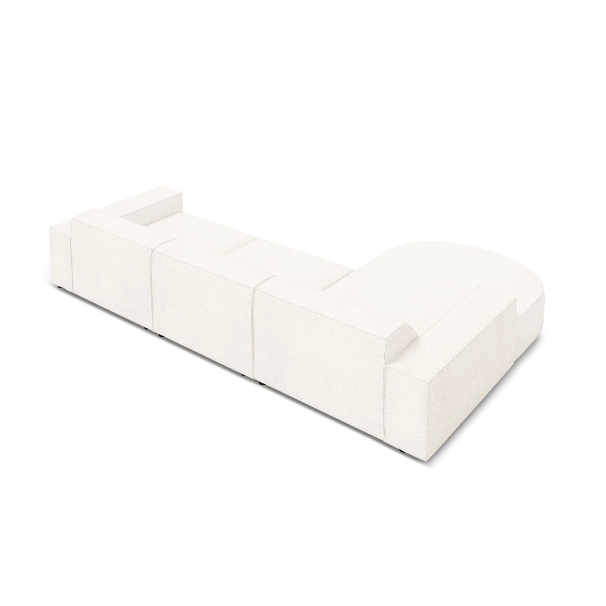 Jodie 4-Sitzer Ecksofa, Linke Seite, rund, aus Boucle (AscNATA) in Beige, 284x166 cm – Bild 6