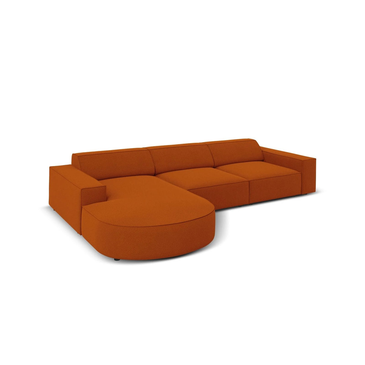 Jodie 4-Sitzer Ecksofa, Linke Seite, rund, aus Strukturierter Stoff (Meg357) in Terrakotta, 284x166 cm – Bild 4