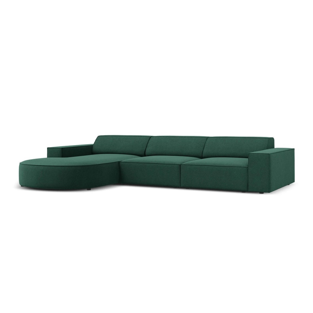Jodie 4-Sitzer Ecksofa, Linke Seite, rund, aus Strukturierter Stoff (Meg359) in Grün, 284x166 cm – Bild 3