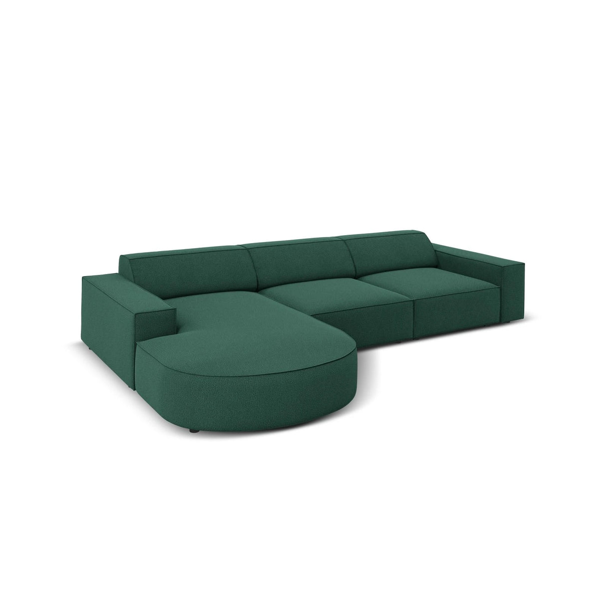 Jodie 4-Sitzer Ecksofa, Linke Seite, rund, aus Strukturierter Stoff (Meg359) in Grün, 284x166 cm – Bild 4