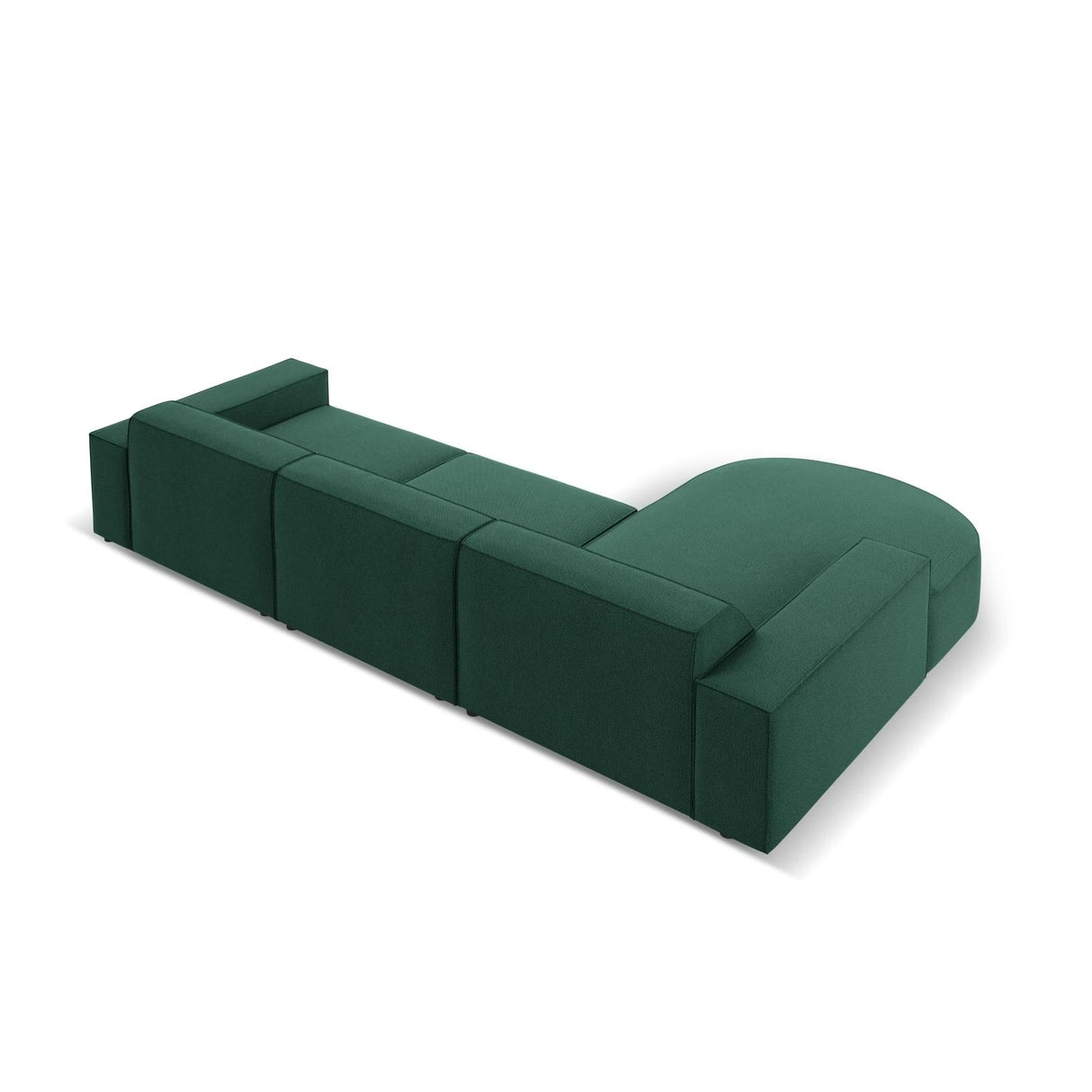 Jodie 4-Sitzer Ecksofa, Linke Seite, rund, aus Strukturierter Stoff (Meg359) in Grün, 284x166 cm – Bild 5