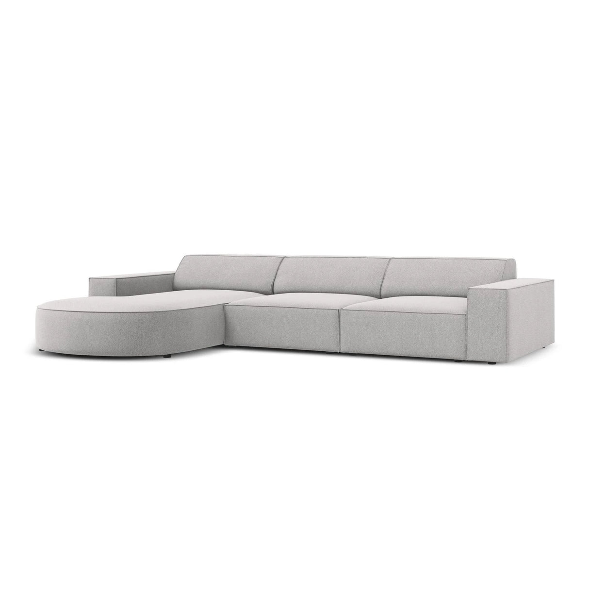 Jodie 4-Sitzer Ecksofa, Linke Seite, rund, aus Strukturierter Stoff (Meg363) in Hellgrau, 284x166 cm – Bild 3