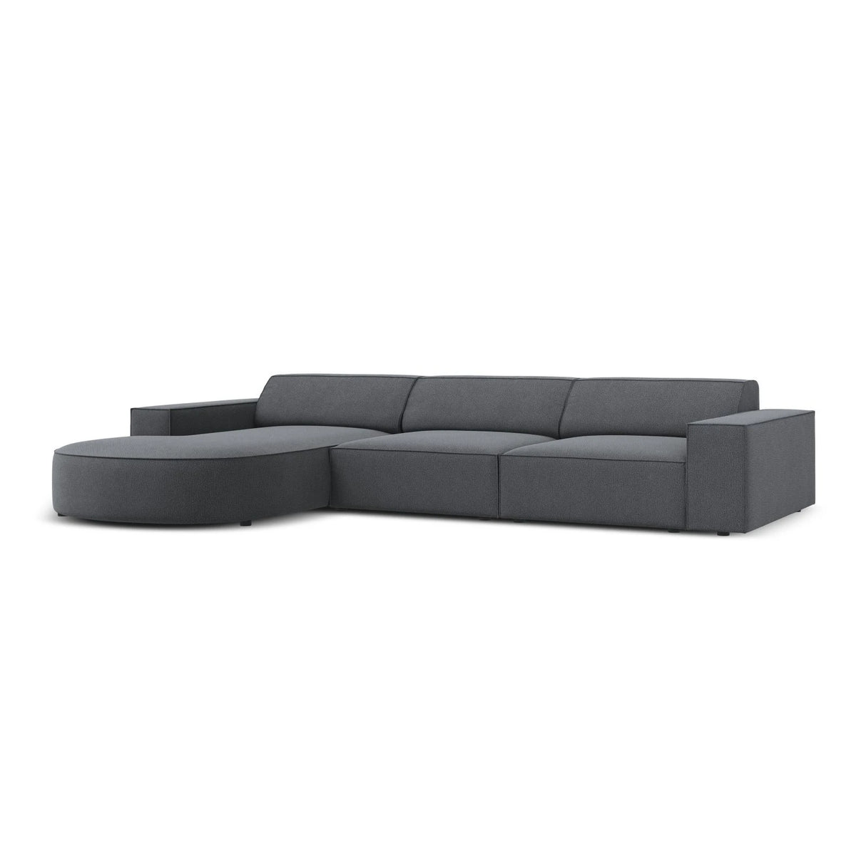 Jodie 4-Sitzer Ecksofa, Linke Seite, rund, aus Strukturierter Stoff (Meg367) in Dunkelgrau, 284x166 cm – Bild 3