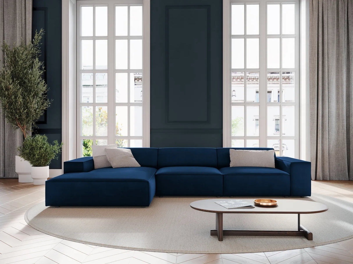 Jodie 4-Sitzer Ecksofa Links 284x166 cm aus Samt (Blu86) in Königsblau – Bild 1