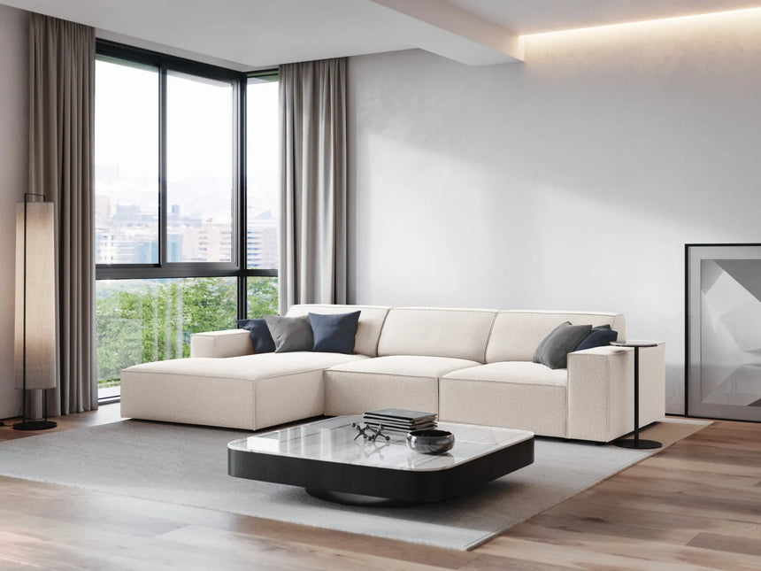 Jodie 4-Sitzer Ecksofa Links 284x166 cm aus Strukturierter Stoff (Meg351) in Leichtes Beige – Bild 7