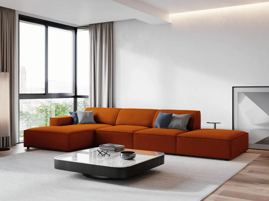 Jodie 4-Sitzer Ecksofa Links 341x166 cm aus Strukturierter Stoff (Meg357) in Terrakotta – Bild 6