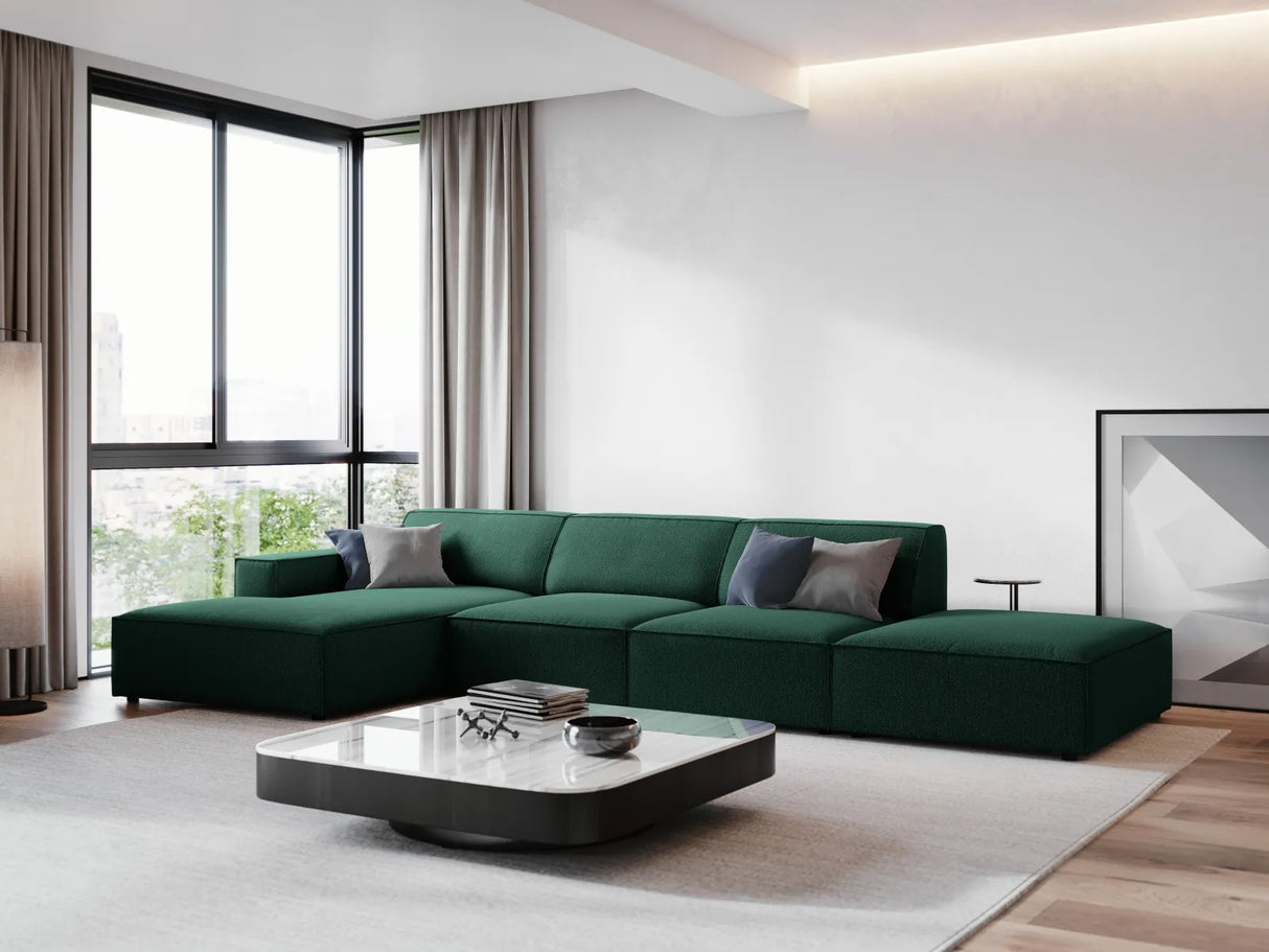 Jodie 4-Sitzer Ecksofa Links 341x166 cm aus Strukturierter Stoff (Meg359) in Grün – Bild 7