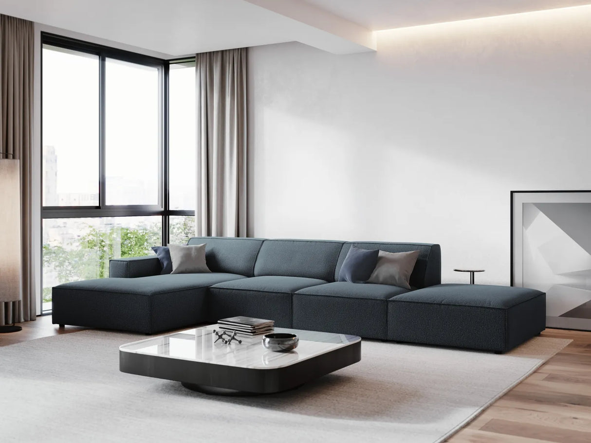 Jodie 4-Sitzer Ecksofa Links 341x166 cm aus Strukturierter Stoff (Meg361) in Blau – Bild 2