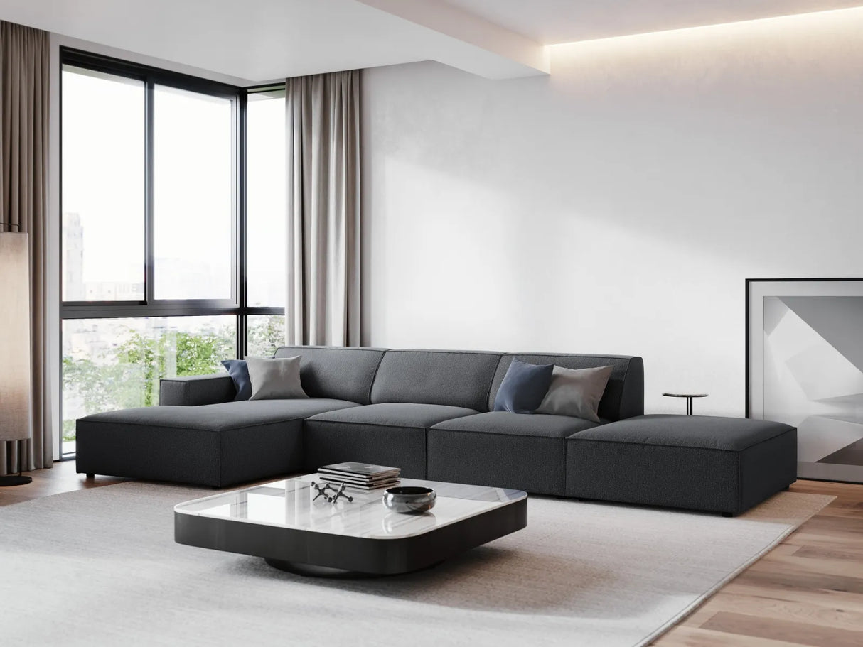 Jodie 4-Sitzer Ecksofa Links 341x166 cm aus Strukturierter Stoff (Meg367) in Dunkelgrau – Bild 7