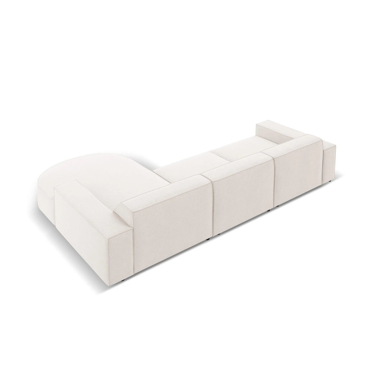 Jodie 4-Sitzer Ecksofa, Rechte Seite, rund, aus Strukturierter Stoff (Meg351) in Leichtes Beige, 284x166 cm – Bild 5