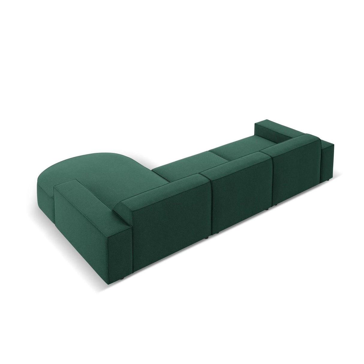 Jodie 4-Sitzer Ecksofa, Rechte Seite, rund, aus Strukturierter Stoff (Meg359) in Grün, 284x166 cm – Bild 5