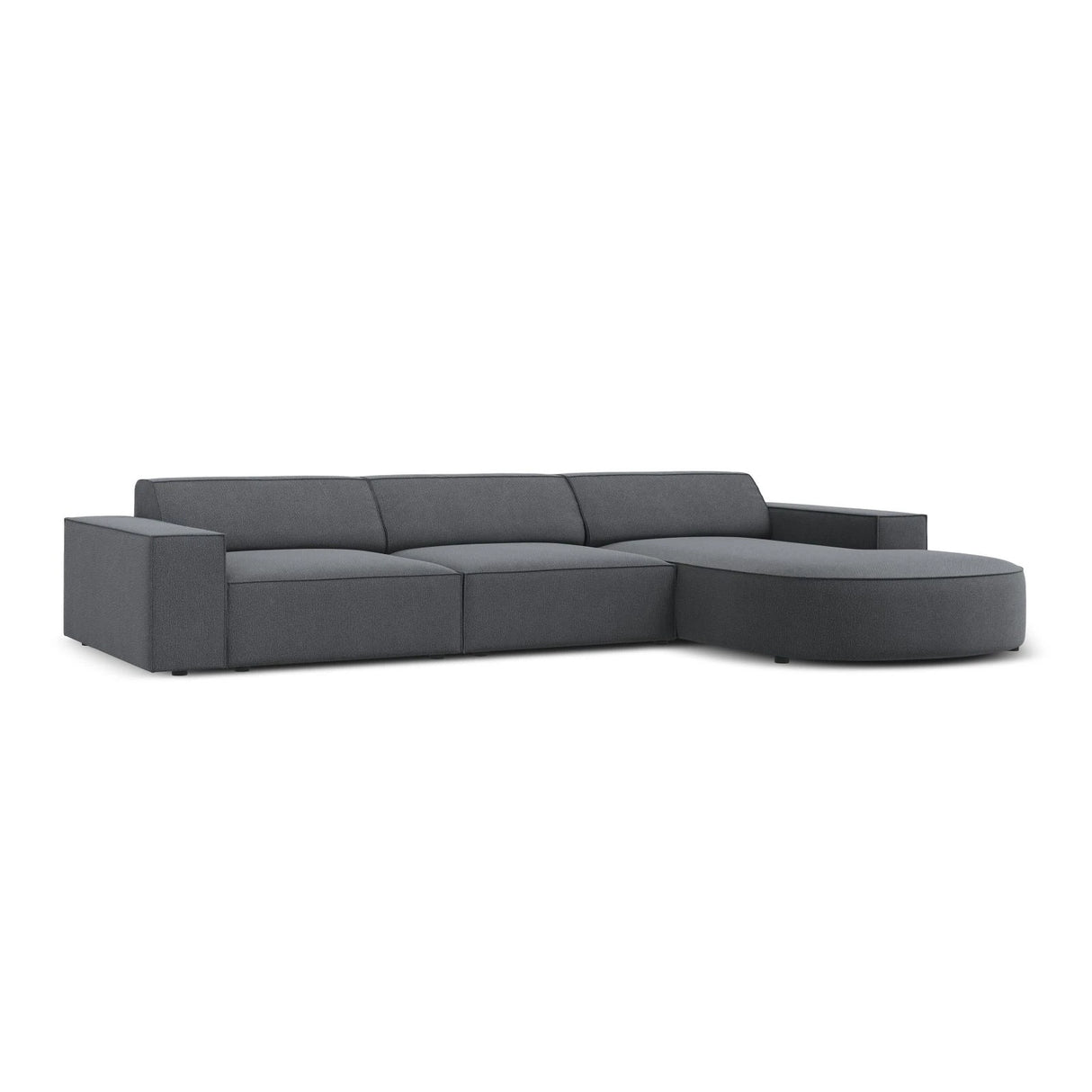 Jodie 4-Sitzer Ecksofa, Rechte Seite, rund, aus Strukturierter Stoff (Meg367) in Dunkelgrau, 284x166 cm – Bild 3
