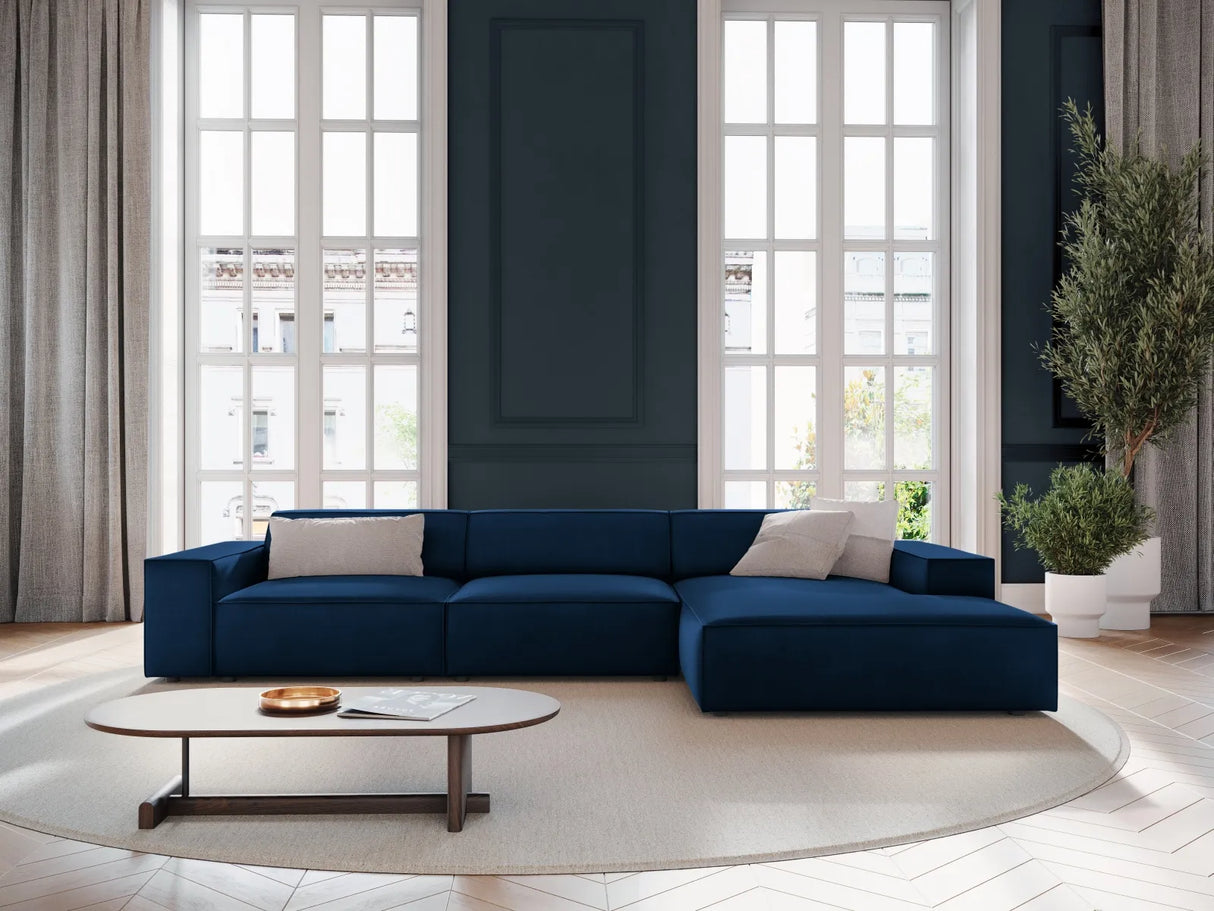 Jodie 4-Sitzer Ecksofa Rechts 284x166 cm aus Samt (Blu86) in Königsblau – Bild 1