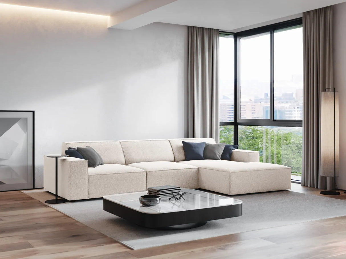Jodie 4-Sitzer Ecksofa Rechts 284x166 cm aus Strukturierter Stoff (Meg351) in Leichtes Beige – Bild 7