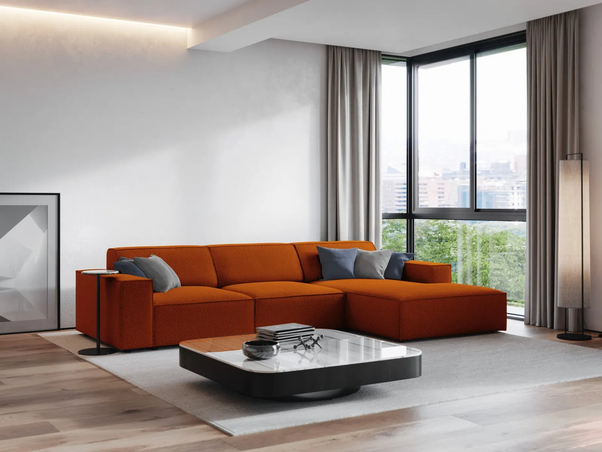 Jodie 4-Sitzer Ecksofa Rechts 284x166 cm aus Strukturierter Stoff (Meg357) in Terrakotta – Bild 6