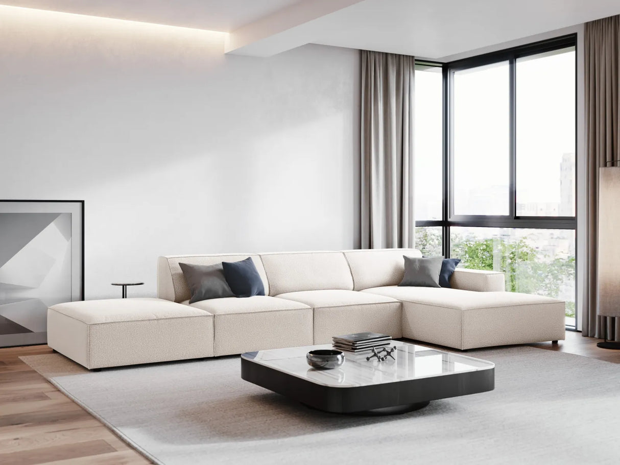Jodie 4-Sitzer Ecksofa Rechts 341x166 cm aus Strukturierter Stoff (Meg351) in Leichtes Beige – Bild 2